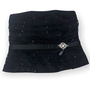 Scott McClintock 6 Elegant Cocktail Strapless Black Evening Rhinestone Top